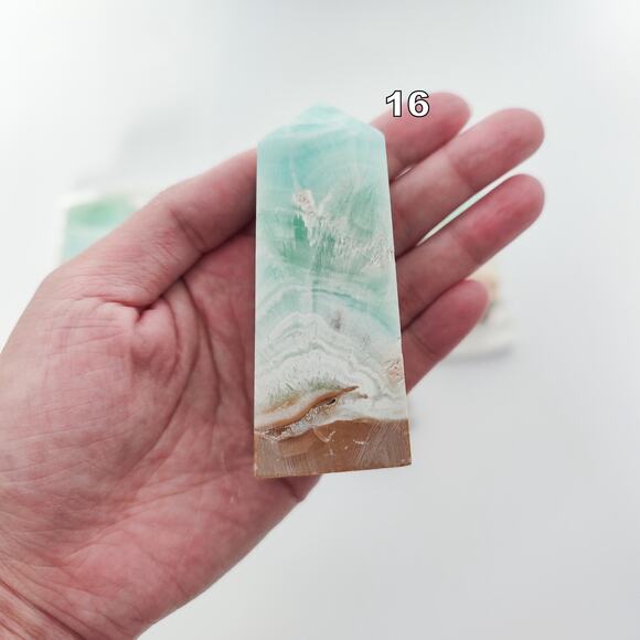 You Pick Caribbean Calcite Tower Point Calming Crystal - Picture 9 of 9